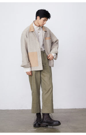 Wool Corduroy Patchwork Jacket