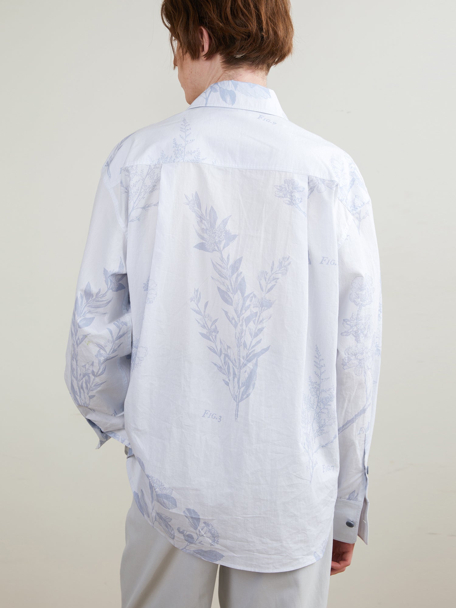Pale Blue Printed Pinstripe Long-Sleeve Shirt