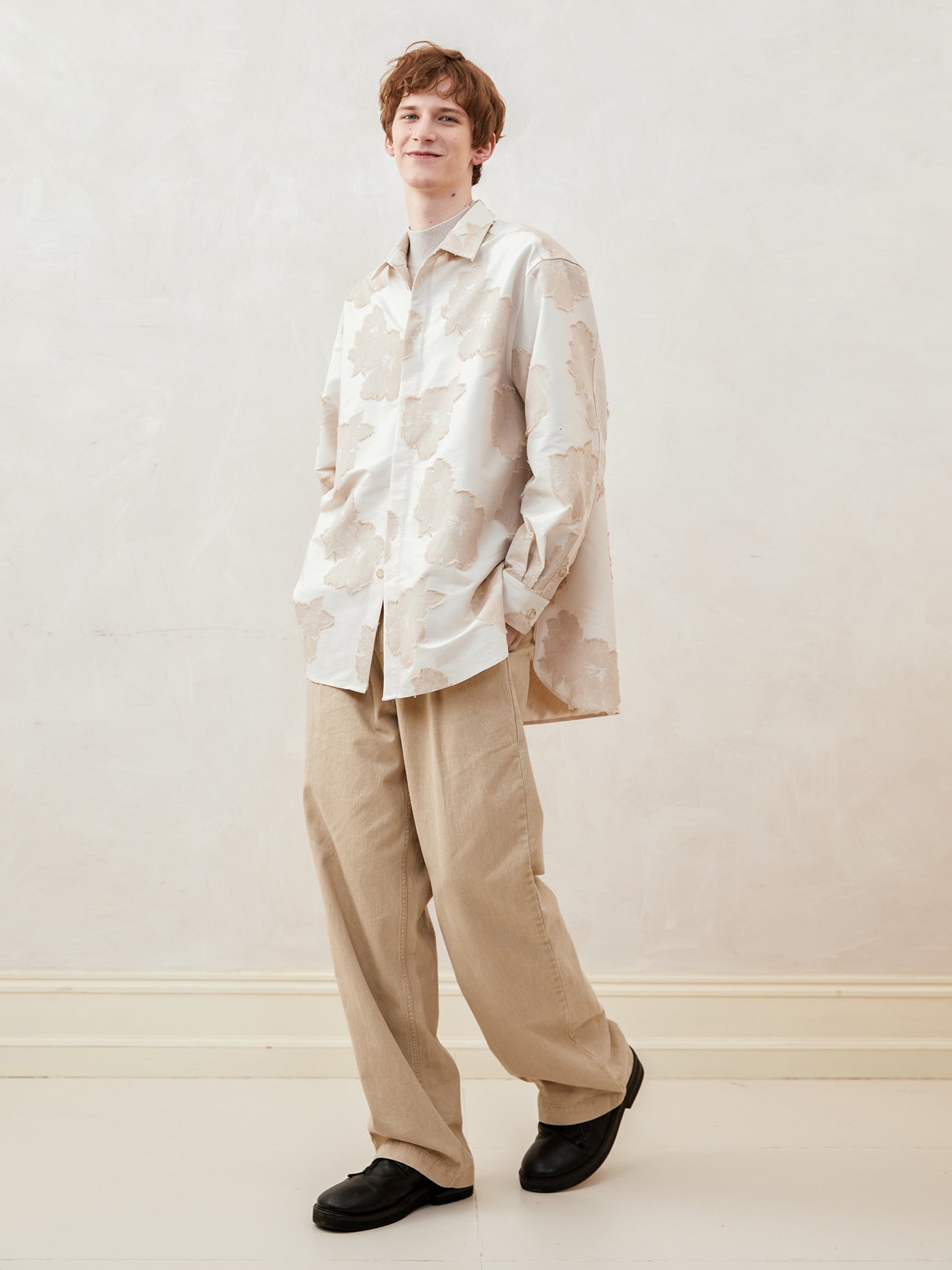 Loose Jacquard Shirt Jacket