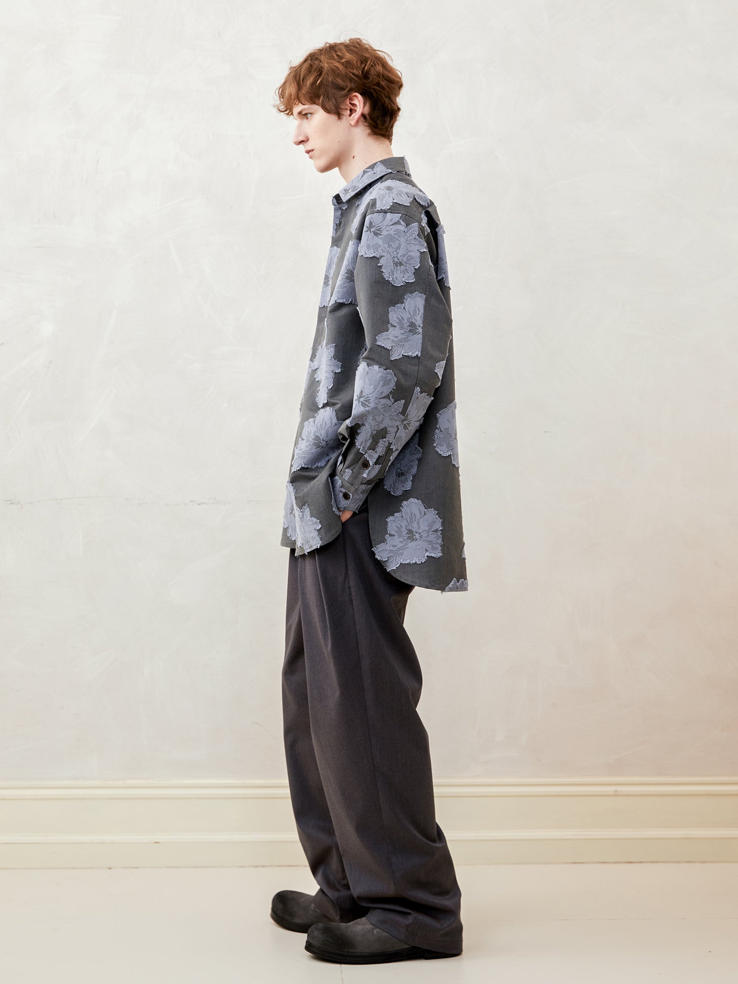 Loose Jacquard Shirt Jacket