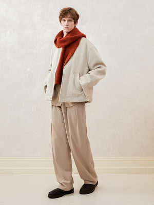 Oversized Zip-up Wool Jacket