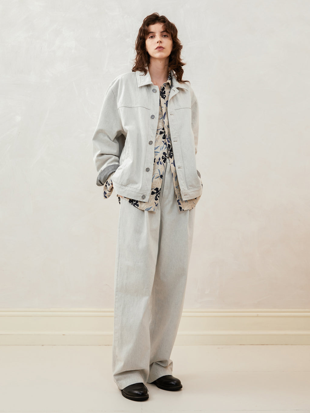 Cotton and Linen Printed Long-Sleeve Shirt