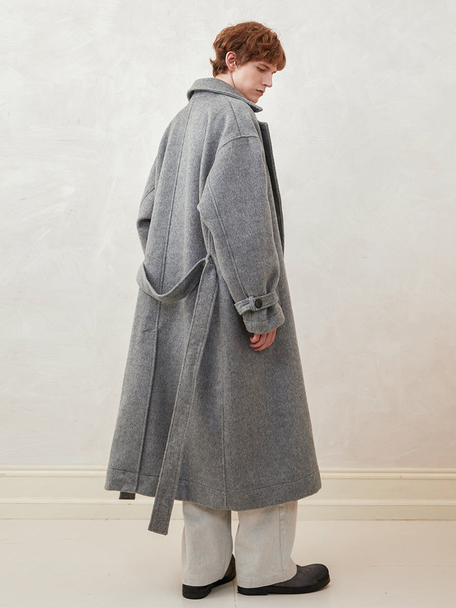 Oversized Drop Shoulder Double-Breasted Coat