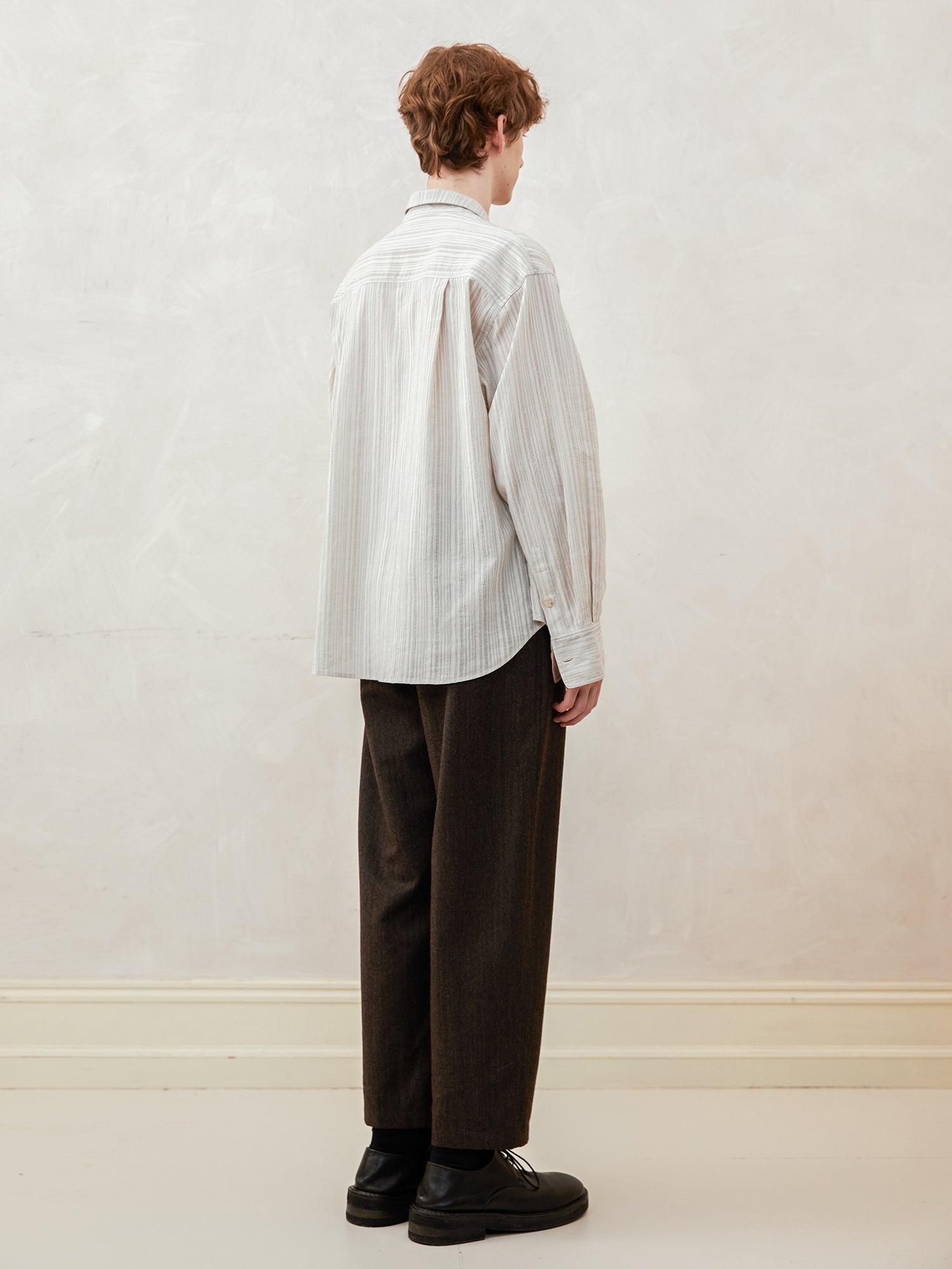Cotton-Linen Striped Long-Sleeve Shirt