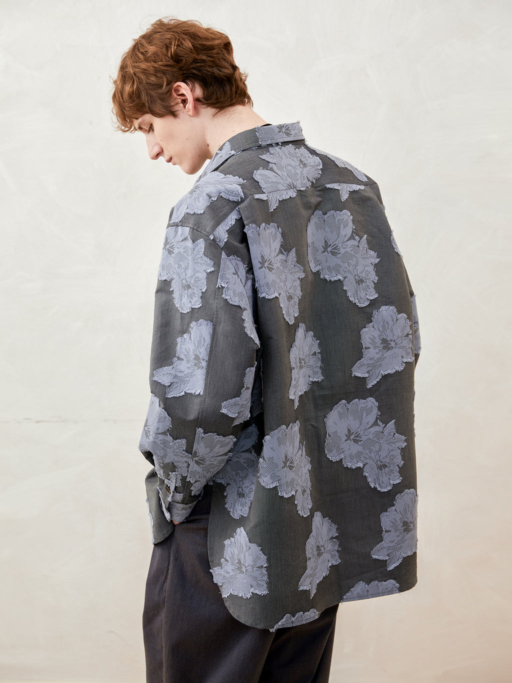 Loose Jacquard Shirt Jacket