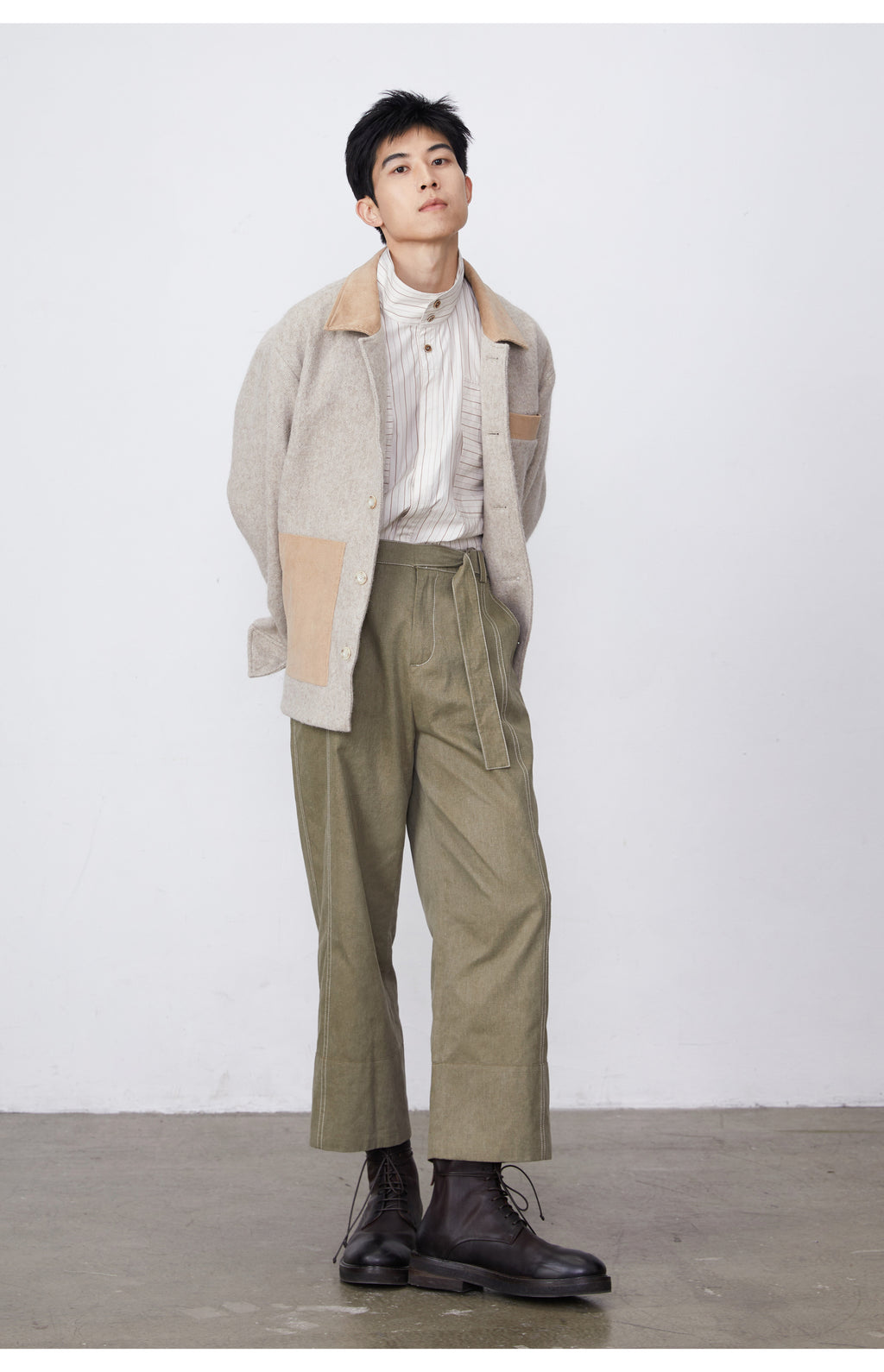Wool Corduroy Patchwork Jacket