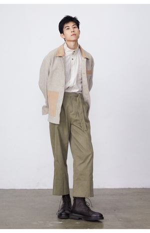 Wool Corduroy Patchwork Jacket