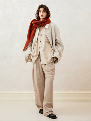 Oversized Zip-up Wool Jacket