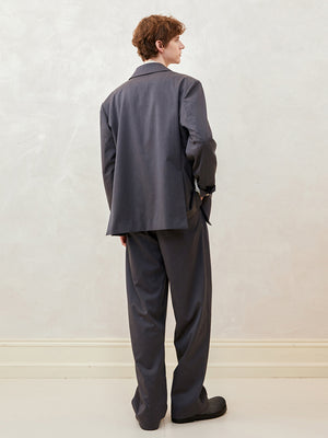Oversized, Drop-Shoulder, Double-Breasted Casual Suit