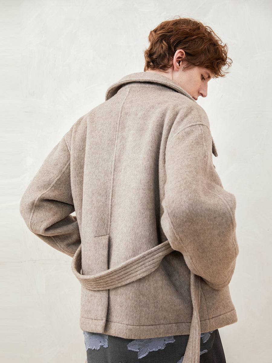 Silk-Gloss Wool Cocoon Coat