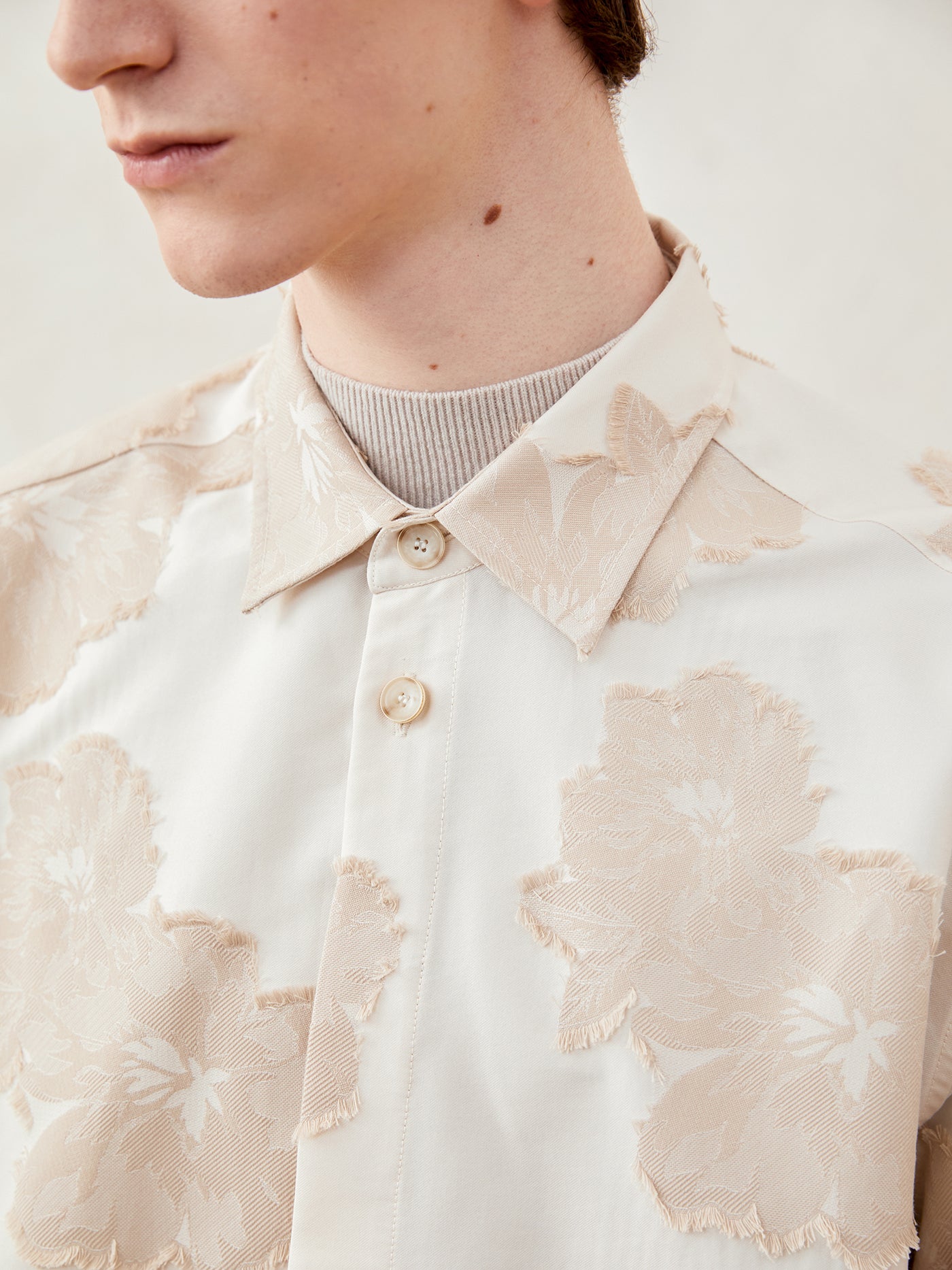 Loose Jacquard Shirt Jacket