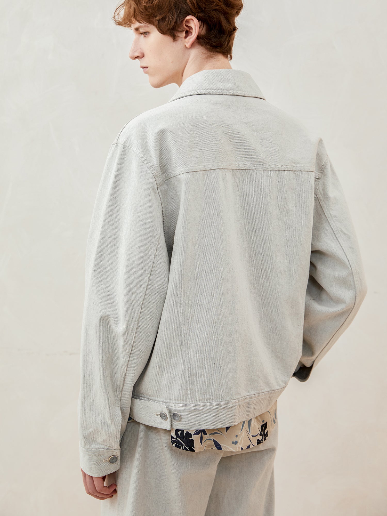 Stone-washed denim jacket