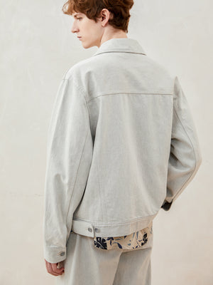 Stone-washed denim jacket