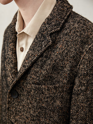 Three-Button Herringbone Casual Suit