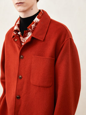 Silk and Wool Blend Reversible Shirt Jacket