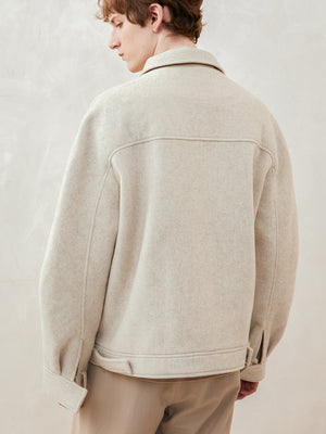 Oversized Zip-up Wool Jacket
