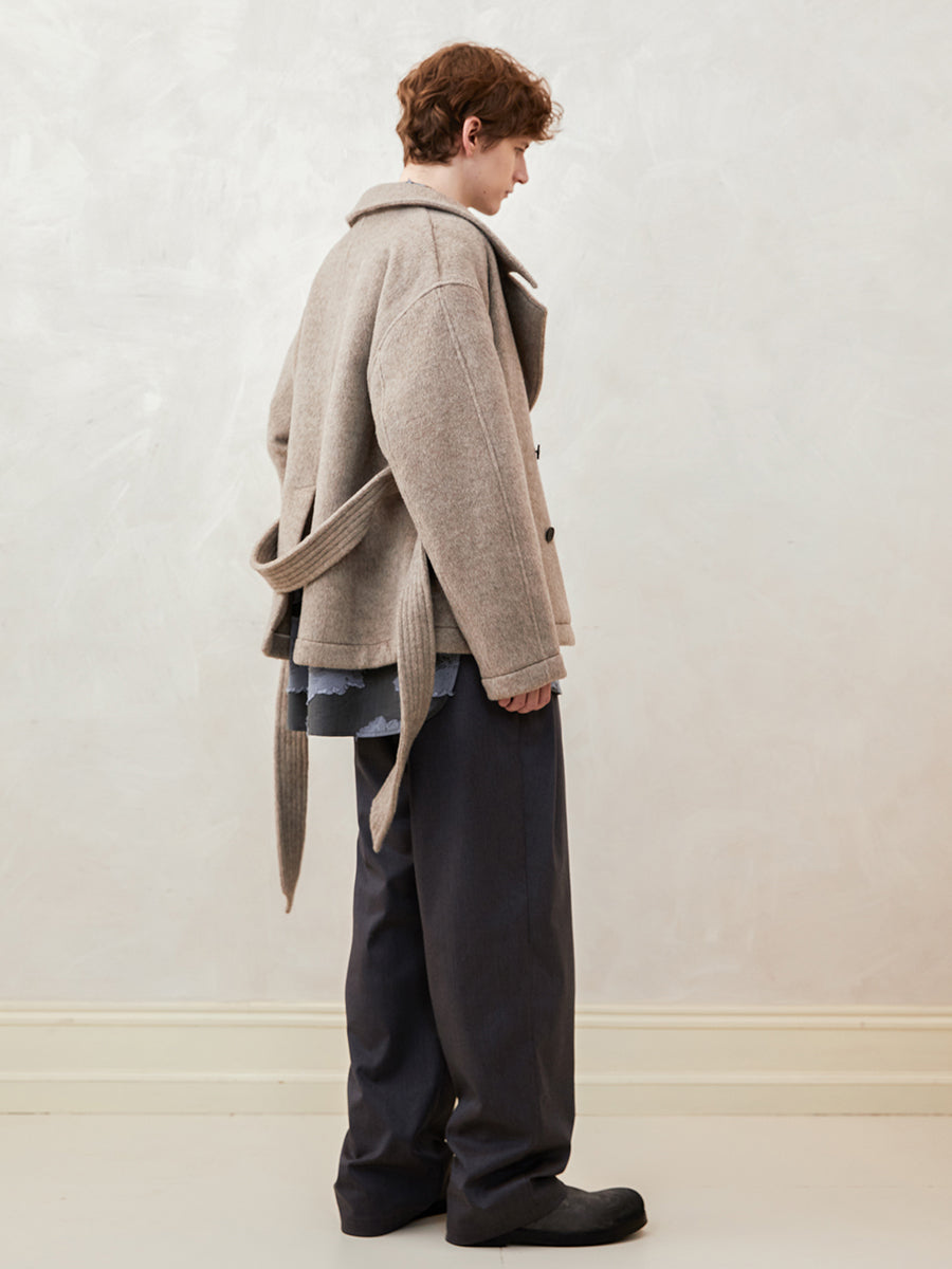 Silk-Gloss Wool Cocoon Coat