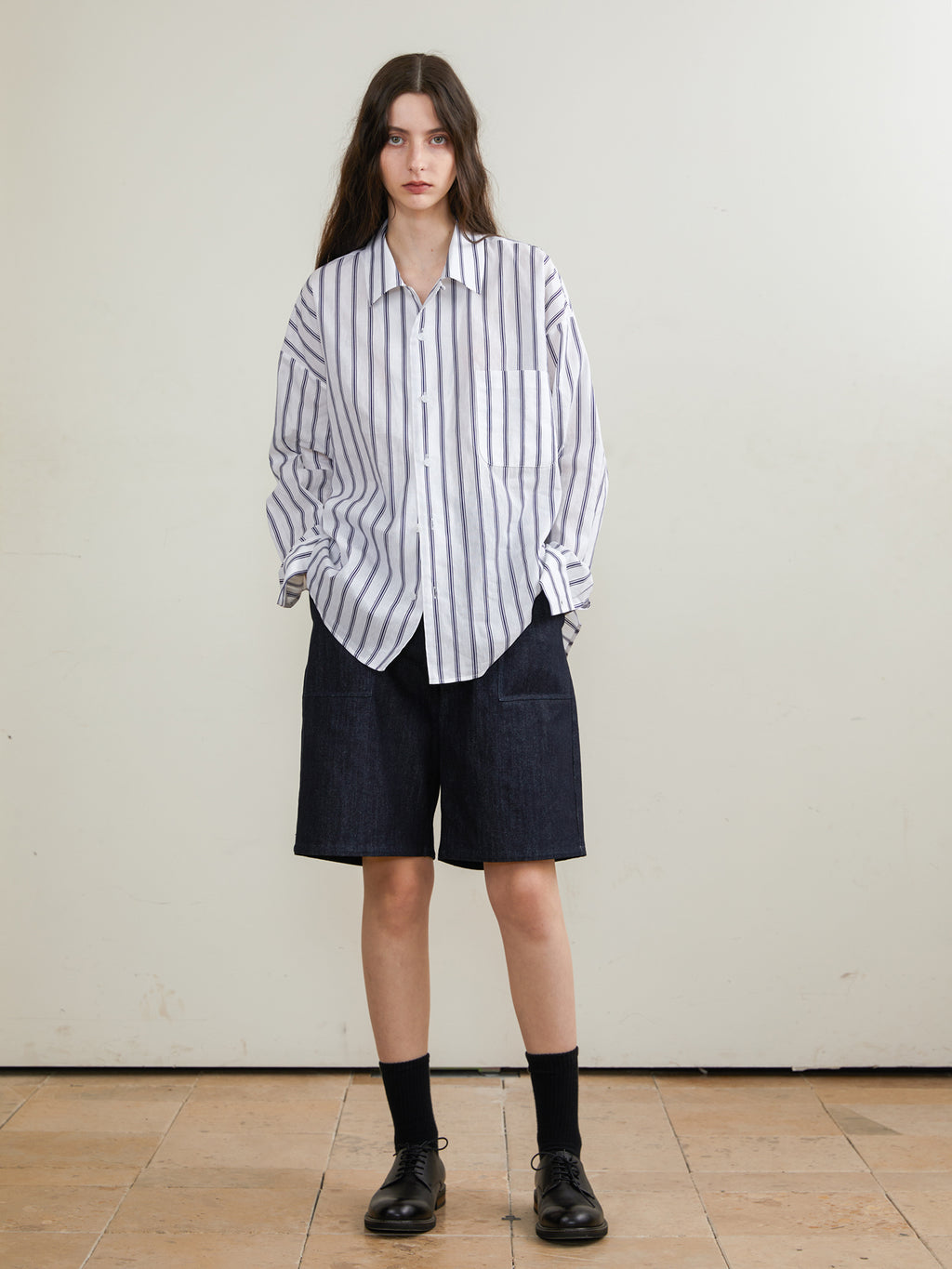 Camp Collar Long-sleeved Shirt