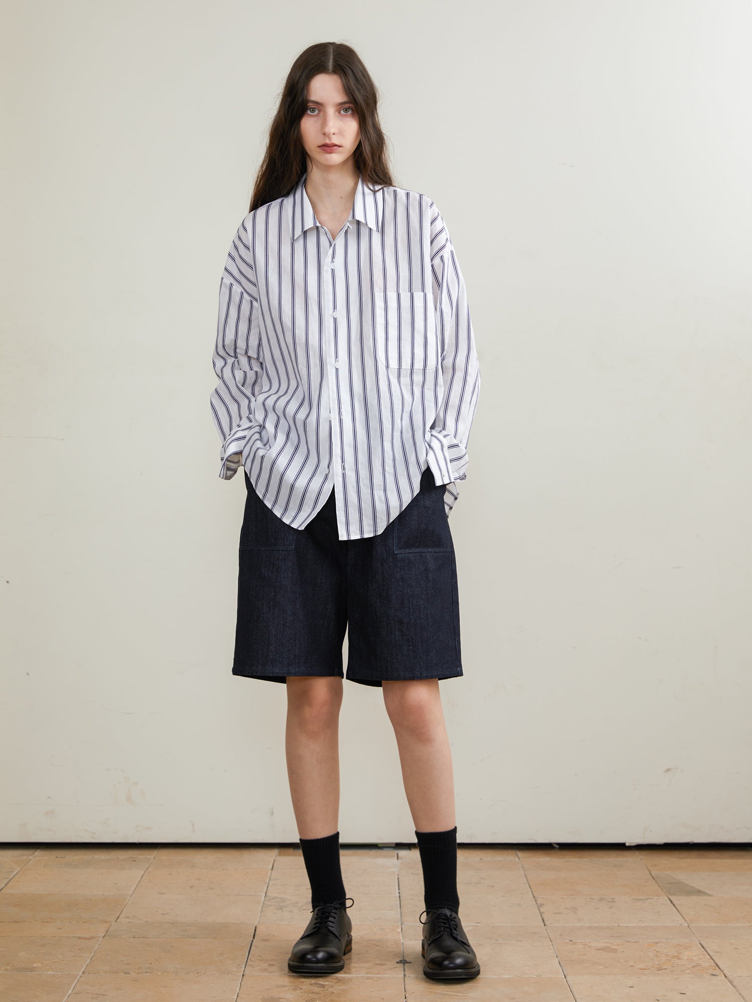Camp Collar Long-sleeved Shirt