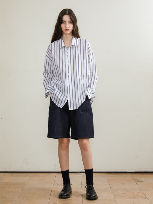 Camp Collar Long-sleeved Shirt