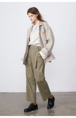 Wool Corduroy Patchwork Jacket