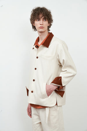 Striped Wool-Blend Jacket