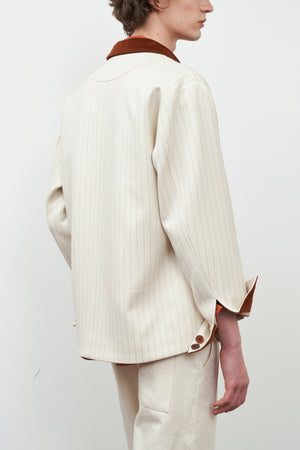 Striped Wool-Blend Jacket