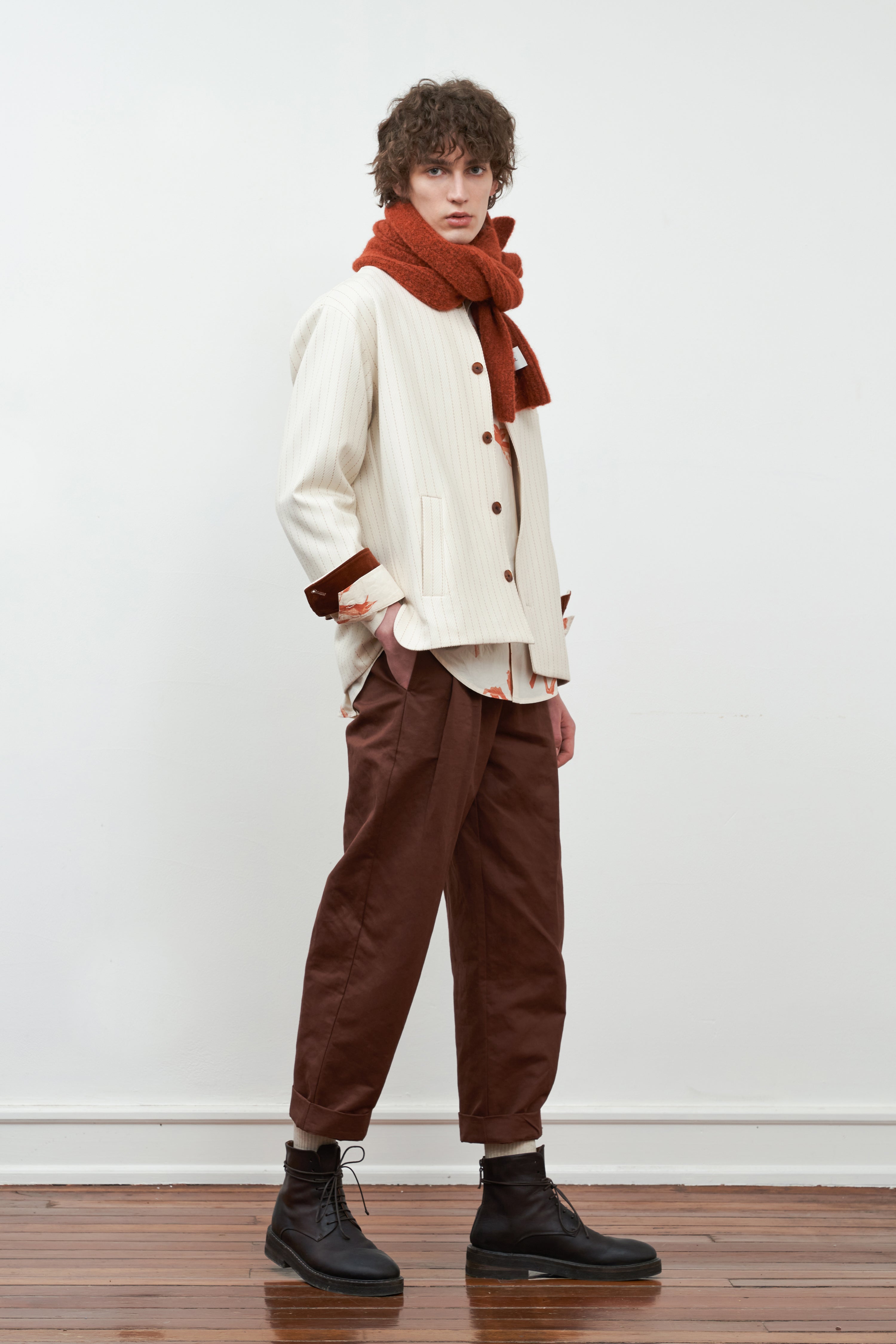 Striped Wool-Blend Jacket