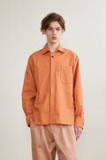 Hidden Placket Long-Sleeved Silhouette Shirt