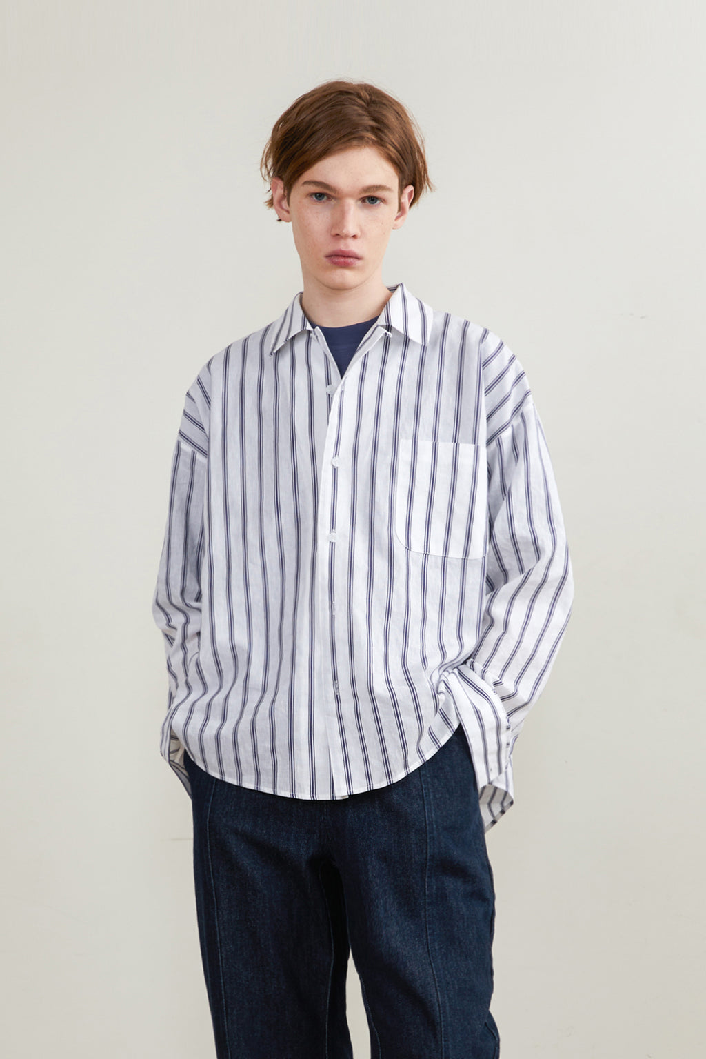 Camp Collar Long-sleeved Shirt