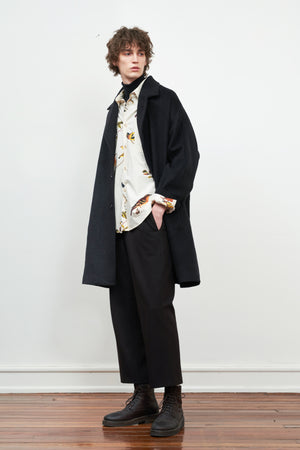 Sandwashed Printed Cotton Long-Sleeved Shirt